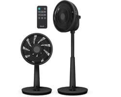 Duux Whisper 3 Statiefventilator - Zuinige Ventilator met 26 snelheden, Timer en Nachtmodus - In hoogte verstelbaar (73-95cm) - Horizontale + verticale oscillatie - Zwart