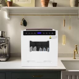 Mini vaatwasser - Tafelmodel afwasmachine - Hygiënisch afwassen - Touchscreen bediening - 46 x 41 x 46 cm - Wit — thumbnail 3