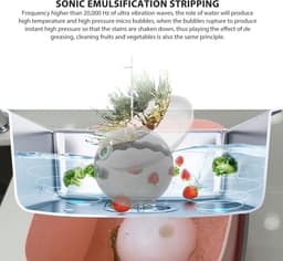 Mini Afwasmachine - Draagbare Wasmachine - Keuken Schoonmaken - Hoge Frequentie Reiniging - 13 x 13 x 13 cm - Blauw — thumbnail 3