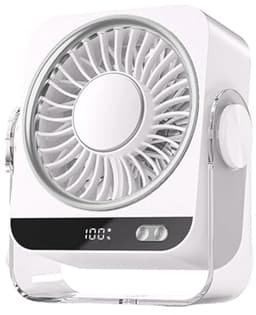 Tafelventilator met Koelelement - Mini Ventilator -Ventilator met digitaal batterijdisplay - Aircooler - Luchtkoeler - USB Ventilator - Mini Airco - Bureau Ventilator - Ventilator met Water - Waterkoeling - Air Cooler -Wit — thumbnail 4
