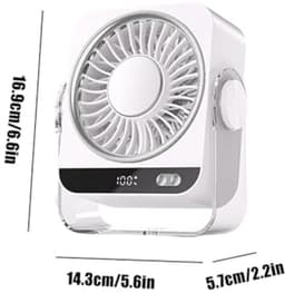 Tafelventilator met Koelelement - Mini Ventilator -Ventilator met digitaal batterijdisplay - Aircooler - Luchtkoeler - USB Ventilator - Mini Airco - Bureau Ventilator - Ventilator met Water - Waterkoeling - Air Cooler -Wit — thumbnail 2