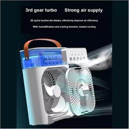 Luchtkoeler Ventilator - Vernevelaar Fan - Persoonlijke Koeling - 5 Verstelbare Nozzles - 600 ml Tank - Groen — thumbnail 3