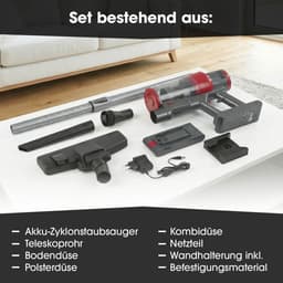 CLEANmaxx 2-in-1 accu-cycloonstofzuiger, draadloze hand- en vloerstofzuiger met sterke 22,2 V Li-ion accu, tot 38 minuten looptijd en 12 kPa zuigvermogen, EPA-11-filter en 800 ml capaciteit — thumbnail 3