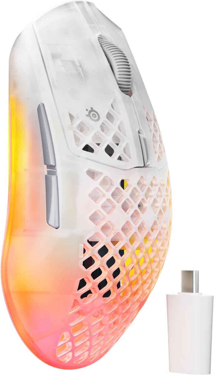 SteelSeries Aerox 3 Gen 2 Draadloze Gaming Muis Ghost — afbeelding 1
