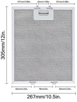 Geschikt voor Whirlpool Ikea Jenn Air W10169961A afzuigkap filter, filter, afzuigkapfilter, ventilatiefilter, vervangingsset van 2 stuks, afzuigkapfilter, 305X267 — thumbnail 2