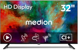 MEDION 80 cm (32 Zoll) HD Fernseher (Triple Tuner Receiver DVB-T2 DVB-C DVB-S2, 2 x HDMI, USB, Mediaplayer, VESA, CI+, MD 832002) — thumbnail 1