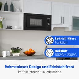 Inbouw Magnetron - Met Grill - Snel Eten - Digitale Bediening - 25 Liter - Mat Zwart — thumbnail 2