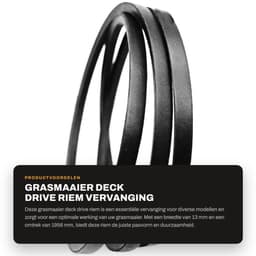 Dailygoods- Grasmaaier Riem Vervanging - Onderdeelnummer 135061504/0 - Breedte 13 mm - Omtrek 1956 mm - Geschikt voor Mountfield 1538M-SD/T38M-SD - Zwart - Maaier Riem — thumbnail 1