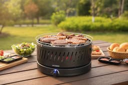 Hyundai Electronics - Rookvrije Houtskool Tafelbarbecue met Ventilator — thumbnail 3