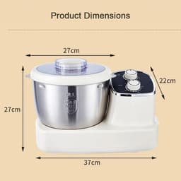 Deegkneedmachine - Keukenmixer - Bakken Thuis - Krachtige 500W Motor - 7L Kom - Romig Wit — thumbnail 4