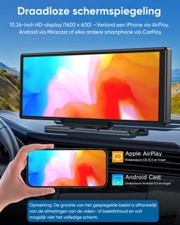 Hexinex - Draadloos CarPlay Scherm - 4K Dash Cam Carplay Android Auto - met 1080p Back-upcamera - Incl. 64GB SD — thumbnail 3