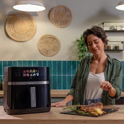 Airfryer Grill Duo - Heteluchtfriteuse Pizzaoven - Gezond Koken - Dubbele Weerstand - 8 Liter - Zwart — thumbnail 5