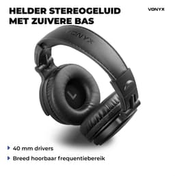 DJ koptelefoon - Vonyx HDX50BK - Over ear koptelefoon - Voor beginnende DJ’s - Met opbergtas - Zwart — thumbnail 4