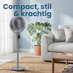 Auronic Statiefventilator - Staande Tafel en Vloerventilator - 9 Standen en Timer - Luchtkoeler - Stil - Met Afstandsbediening en Display - Fan - Grijs — thumbnail 2
