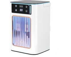 Airco - Aircooler - Mini 3-in-1 Draagbare Airconditioner | Stille Verdampingskoeler met watertank | Draagbare, via USB oplaadbare luchtkoeler (900 ml) | Ideaal voor kantoor, terras of op de camping