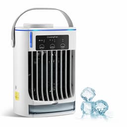 Airco -Mobiele airco - Aircooler - Draagbare airconditioners – Persoonlijke koelventilator met 3 windsnelheden en nachtlampje – 4-in-1 luchtkoeler en mini-airco, draagbaar voor thuis, kantoor, kamer, auto en camping — thumbnail 1