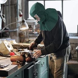 Zandstraalkap, lichtgewicht geweven doek, zandstraler-beschermingsmasker met gasuitlaatventiel, windstof-antigereedschap, zandstraalkap voor cementverpakking, slijpen — thumbnail 3