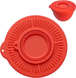 Spatbescherming Mixer - Kom Deksel - Bakken Keuken - Opvouwbare Trechter - 24cm Diameter - Rood — thumbnail 1