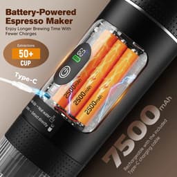 Novendo Goods - Draagbare espressomachine 3-in-1 met batterij - Mini koffiezetapparaat 20 bar met display - Geschikt voor Nespresso Dolce Gusto en gemalen koffie - Voor auto , camping en thuis** — thumbnail 4