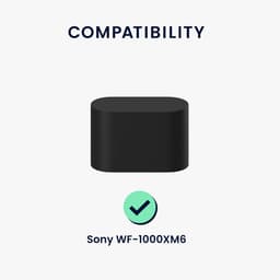 kwmobile Hoes geschikt voor Sony WF-1000XM6 - Siliconen cover voor oordopjes in zwart — thumbnail 5