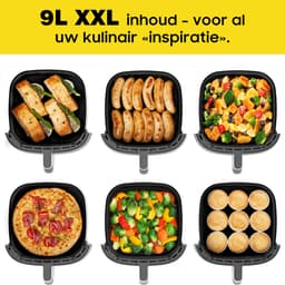AIMASON 80D10W - 2350W Airfryer met kijkvenster en verlichting - 9L XXL Heteluchtfriteuse - Minder olie - 9 Programma - Schudherinnering — thumbnail 2