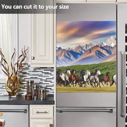 Vaatwasser Magneet Cover - Keuken Decoratie - Keuken Opfrissen - Aanpasbare Maat - 23x26 Inch - Rennend Paard Berg — thumbnail 4