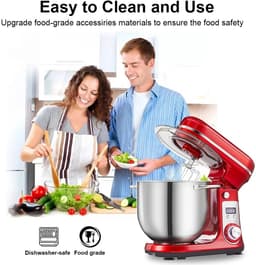 Golaro Keukenmixer – Deeg Mixer – Deeg Mixer Keukenmachine – 1200 W – Met Accessoires - 6 Snelheden + Pulse - Met Timer - Zilver — thumbnail 4