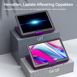 Boifun 17,5" draagbare dvd-speler met 15,6" HD groot draaibaar scherm voor in de auto - 4-6 uur speeltijd met batterij - geheugen-afspeelfunctie - ondersteuning USB/TF-kaart [Blu-ray niet ondersteund] - met handtas — thumbnail 2