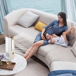 Automatisch oscillerende bladeloze ventilator met luchtbevochtiger – 9 snelheidsstanden, verkoelende nevel en stille borstelloze motor — thumbnail 2