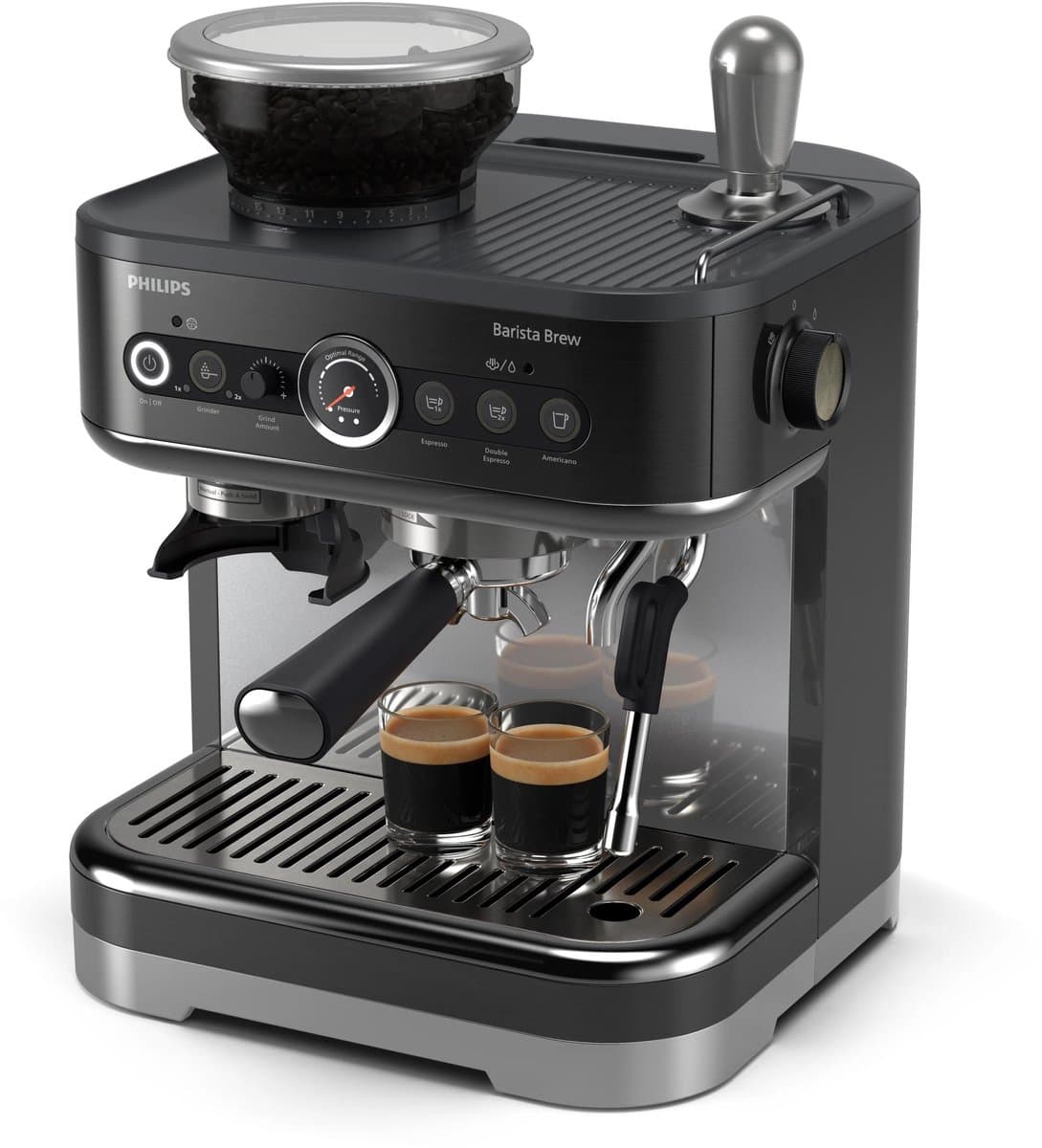 Philips Barista Brew - Halfautomatische espressomachine PSA3218/10 - RVS - Metaal / Zwart — afbeelding 1