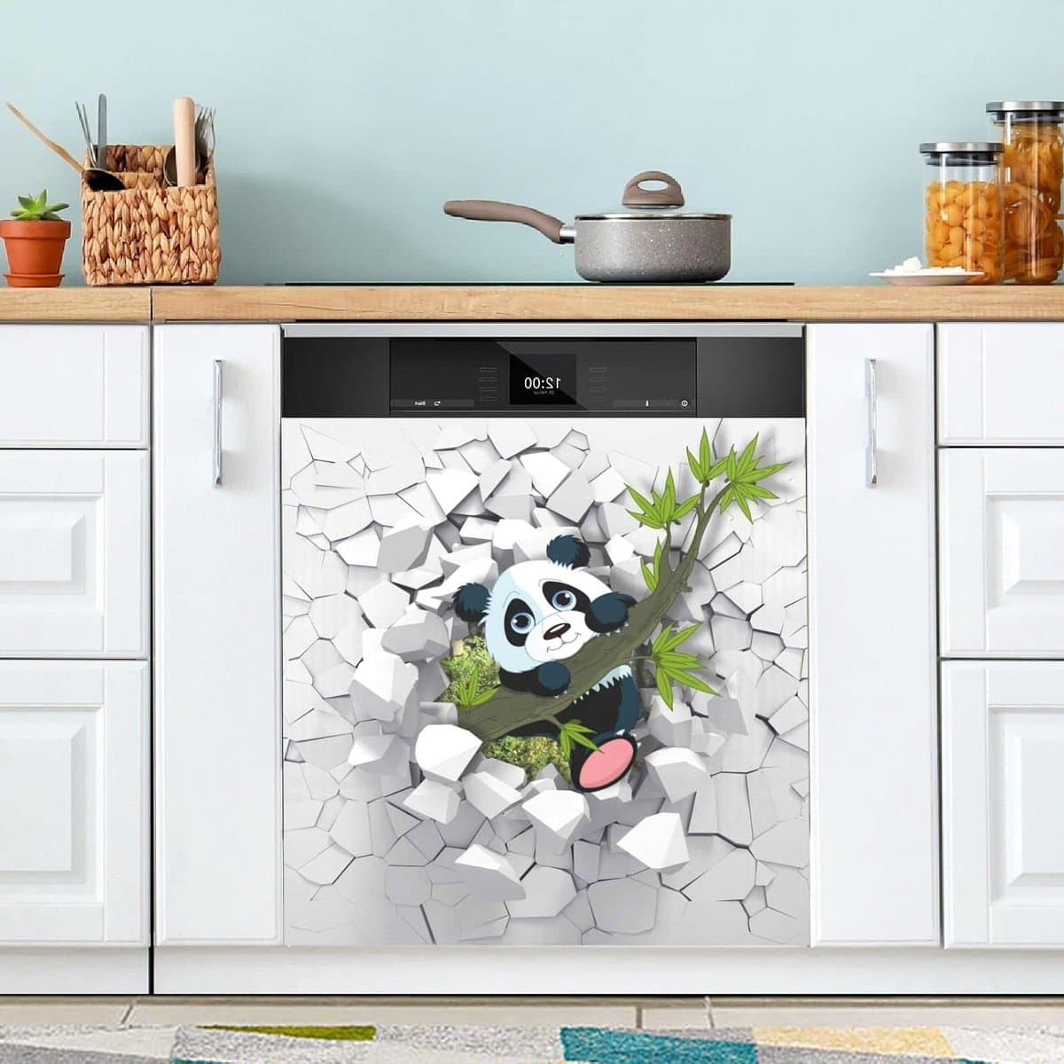 Vaatwasser Magneet Cover - Decoratieve Schotel - Keuken Decoratie - Snijbaar op Maat - 23x26 Inch - Rode Panda — afbeelding 1
