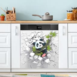 Vaatwasser Magneet Cover - Decoratieve Schotel - Keuken Decoratie - Snijbaar op Maat - 23x26 Inch - Rode Panda — thumbnail 1
