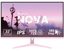 Arozzi Nova 32" Gaming Monitor - QHD IPS - 180Hz - Roze