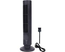 Torenventilator - Bladeless Fan - Verkoeling Huis - Stille Werking - Compact Ontwerp - Zwart