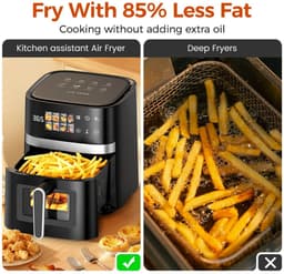 UrbanSelect - Airfryer 5.5 Liter - 8 kookprogramma's - Minder vet — thumbnail 5