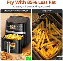Genet7 Store - AirFryer - 5,5L - Luchtfriteuse 8-in-1 - Touchscreen - Max. 200°C Elektrisch - zwart — thumbnail 4