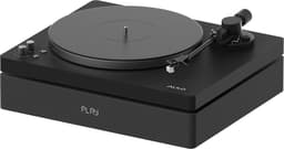 Aulo - Vinyl platenspeler met ingebouwde luidsprekers en subwoofer - Bluetooth - Duurzaam design in luxueuze zwarte afwerking — thumbnail 2