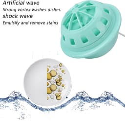 Mini Vaatwasser - Compacte Reiniger - Snelle Schoonmaak - Dubbele Reinigingsmodi - 14 x 13 x 11 cm - Wit — thumbnail 5