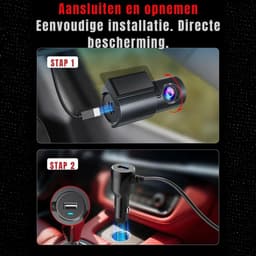 KAD® Dashcam - Full HD Dashcam met Nachtzicht - Voor- en Achtercamera met Nachtzicht - Zwart - 9cm x 4cm x 4cm — thumbnail 5