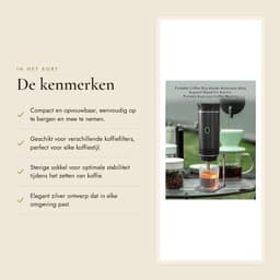 Dailygoods- Koffiestandaard Opvouwbaar - Draagbare Koffiemachinehouder - Pour-Over-Filterstandaard - Aluminiumlegering - Koffiedruppelhouder - Stabiliteit en Grip — thumbnail 2