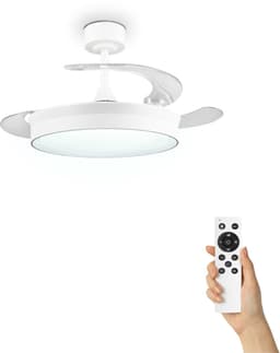 Fantiluxe - Ivar - Plafondventilator met verlichting - Wit - Ø106cm - Afstandsbediening - Met lamp - Plafond ventilator - Slaapkamer — thumbnail 1