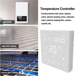 Wifi Temperatuurregelaar - Slimme Thermostaat - Vloerverwarming Instellen - Programmeerbaar met Antivries - 86 x 86 x 27 mm - Wit — thumbnail 3