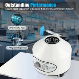 Flolife - Laboratoriumcentrifuge 6x20 ml 1790xg – Elektrische Tafelcentrifuge 0-4000 TPM met Regelbare Snelheid en Timer, 220V 25W voor Bloed, Plasma en Laboratoriumgebruik — thumbnail 3