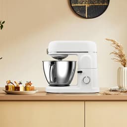 Elektrische Deegmixer - Keukenmachine Mixer - Bakken en Koken - 10 Snelheden - 5 Liter Kom - Wit — thumbnail 2