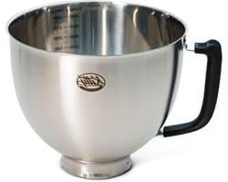 Kitty Professional Mixing bowl Super Bowl compatible with Food Processor 4.3 and 4.8 liters (Brushed steel)