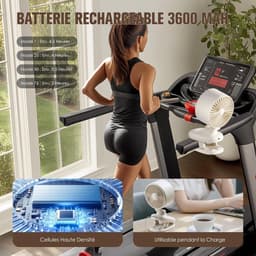 Ventilator-Tafelventilator-Met Digitaal Display - 100 Snelheden -Verstelbare hoek -Geluidsarme-Oplaadbaar - Ontworpen voor Thuis, Kantoor en Reizen — thumbnail 5