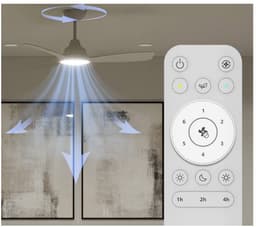 Philips Olas Ventilator met LED lamp - Diameter: 106cm - Instelbaar wit licht van 3000K tot 6500K - Dimbaar tot 5% - Inclusief afstandsbediening - 2650 Lumen - Wit — thumbnail 4