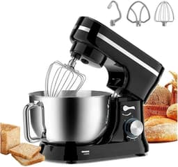 Elektrische Standmixer - Keukenmachine - Bakken en Mixen - 8 Snelheden Kantelkop - 45 Liter Kom - Zilver — thumbnail 5