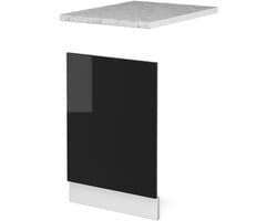 Keuken Frontpaneel - Vaatwasser paneel - Keuken Inrichten - Half-geïntegreerd model - 45 cm breed - Zwart hoogglans