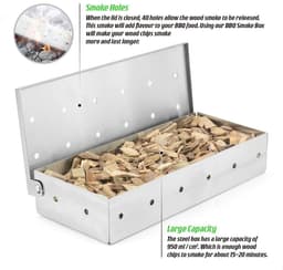 Dailygoods- Rookbox Heavy Duty RVS - Smokerbox - BBQ Accessoire - Universele Roker - 950 ml Capaciteit - 28 Rookgaten — thumbnail 4